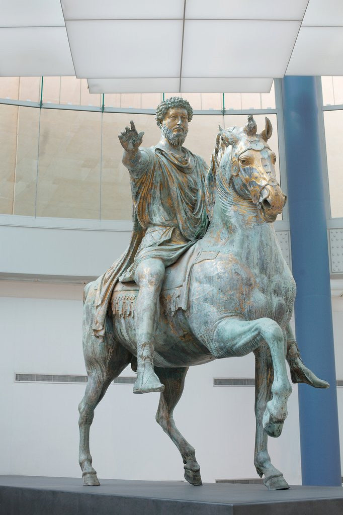 Detail of Equestrian Statue of Marcus Aurelius at Capitoline Museum by Corbis