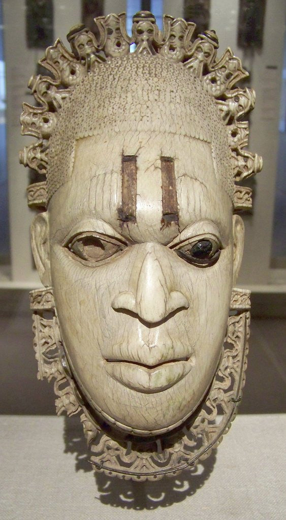 Detail of Benin Iyoba pendant mask by Anonymous