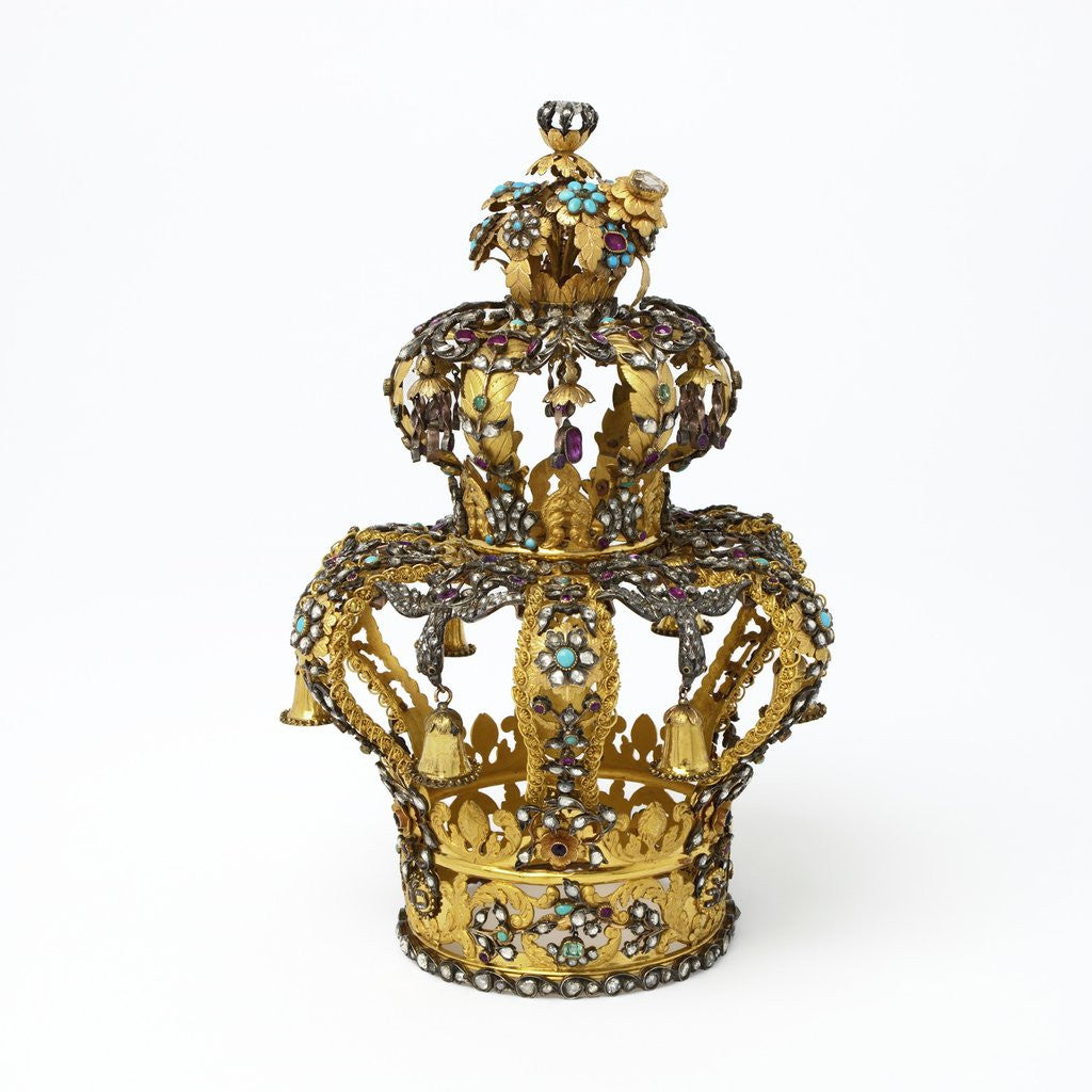 Detail of Gold and silver Torah crown by Corbis