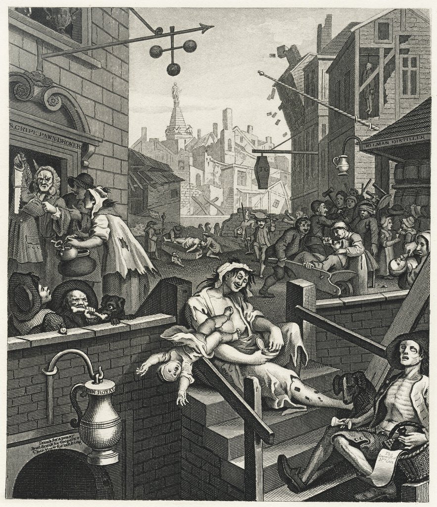 Detail of Gin Lane by William Hogarth