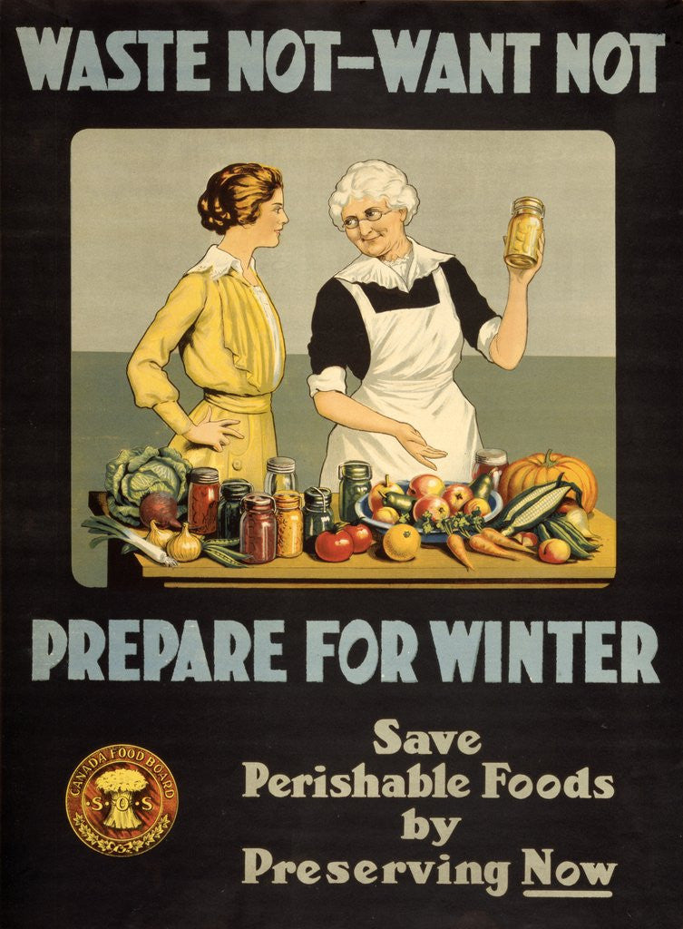 Detail of Waste Not - Want Not - Prepare for Winter poster by Anonymous
