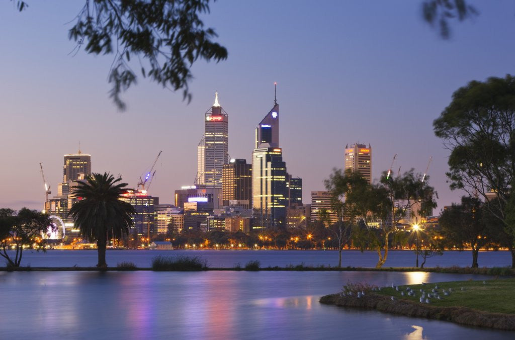 Detail of Swan River and James Mitchell Park at dusk by Anonymous
