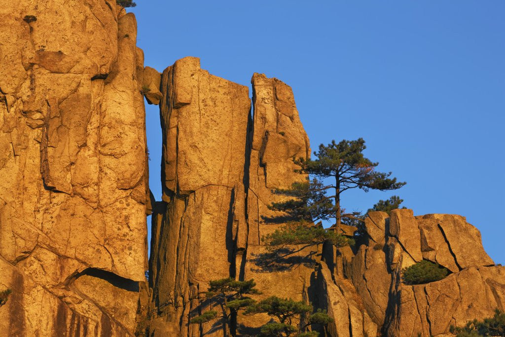 Detail of Rock formations in the Yellow Mountains in China by Anonymous