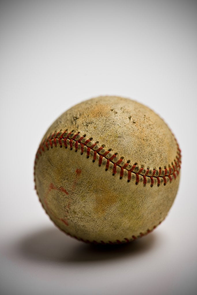 Detail of Close-up of worn baseball by Anonymous