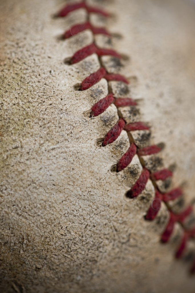 Detail of Close-up of worn baseball surface by Anonymous