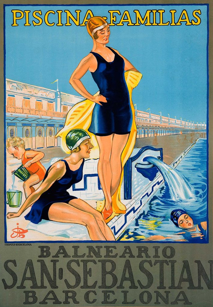 Detail of Balneario San Sebastian Barcelona poster by Anonymous