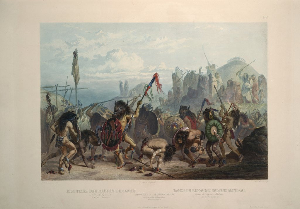 Detail of Bison dance of the Mandan Indians by Karl Bodmer