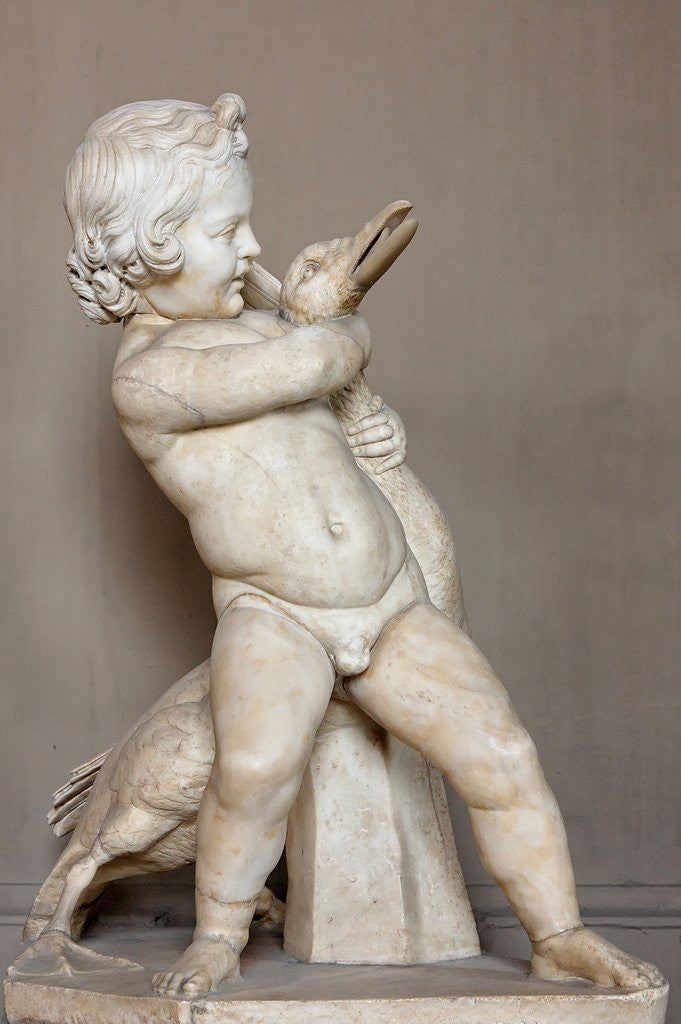 Detail of Roman copy of Hellenistic statue of a boy strangling a goose by Anonymous