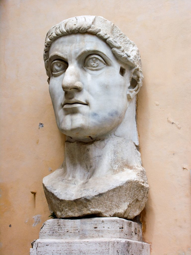 Detail of Late Antique Roman Colossal Head of Constantine by Corbis