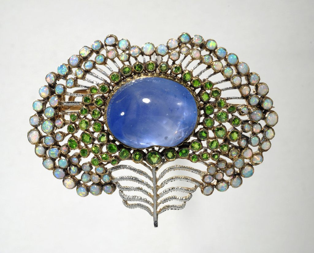 Detail of Brooch in the shape of a peacock feather by Karl Rothmuller