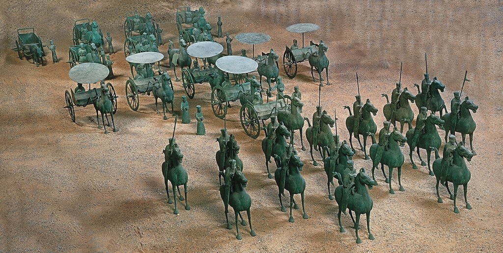 Detail of Eastern Han Dynasty bronze cavalry and chariots by Anonymous