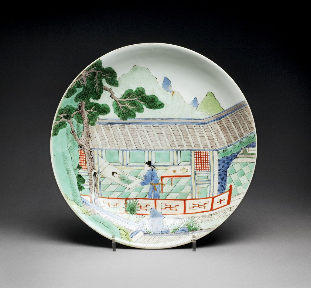 Detail of Qing Dynasty porcelain plate by Anonymous