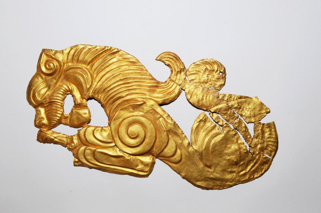 Detail of Gold plaque in the shape of a lion by Anonymous