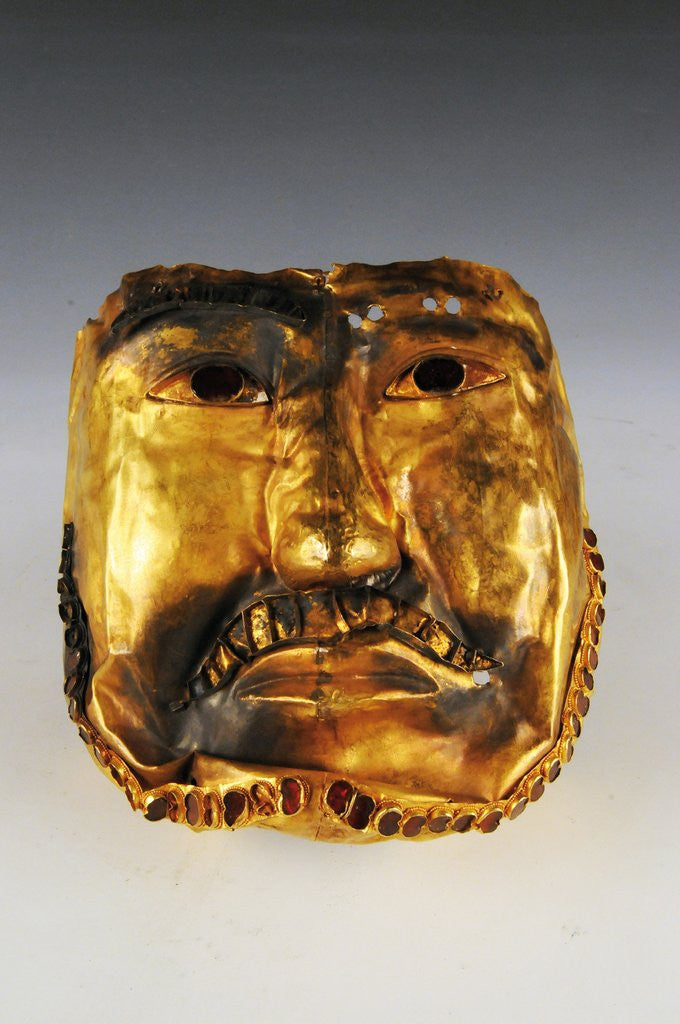 Detail of Yili gold mask by Anonymous