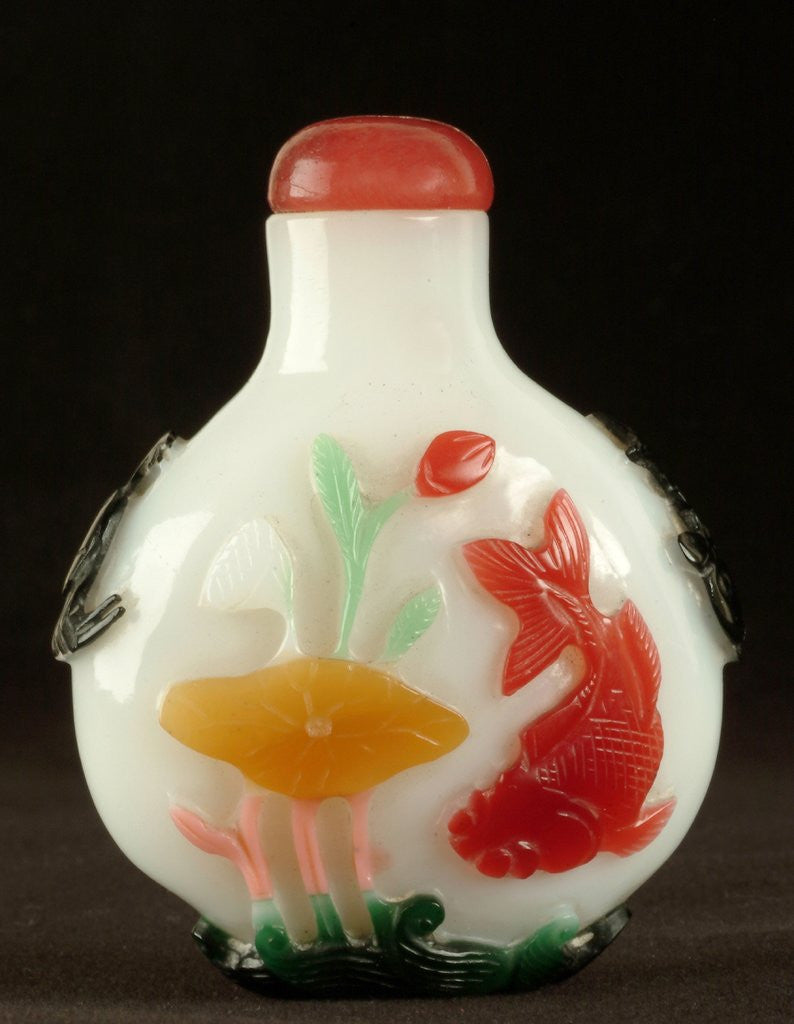 Detail of Carved jade snuff bottle by Anonymous