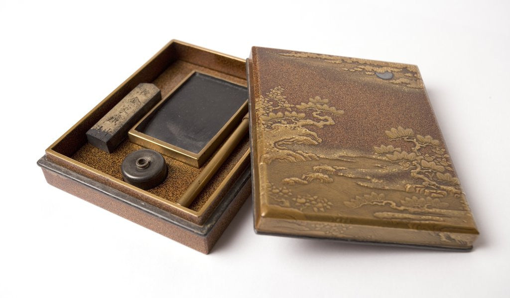 Detail of 18th century Japanese lacquered writing case by Anonymous