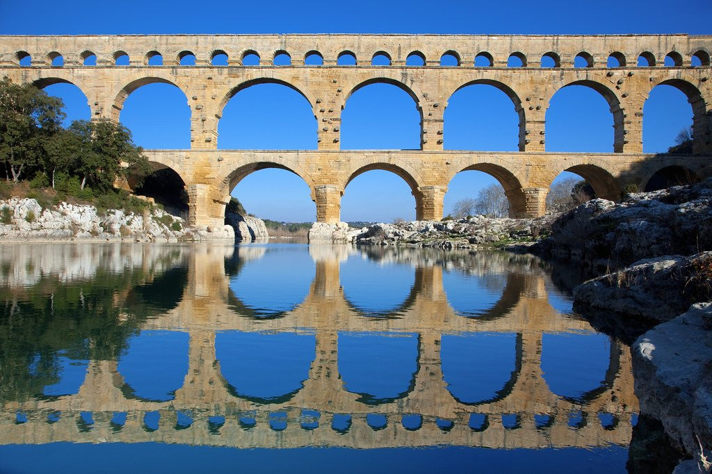 Detail of Pont du Gard and Gard River by Anonymous
