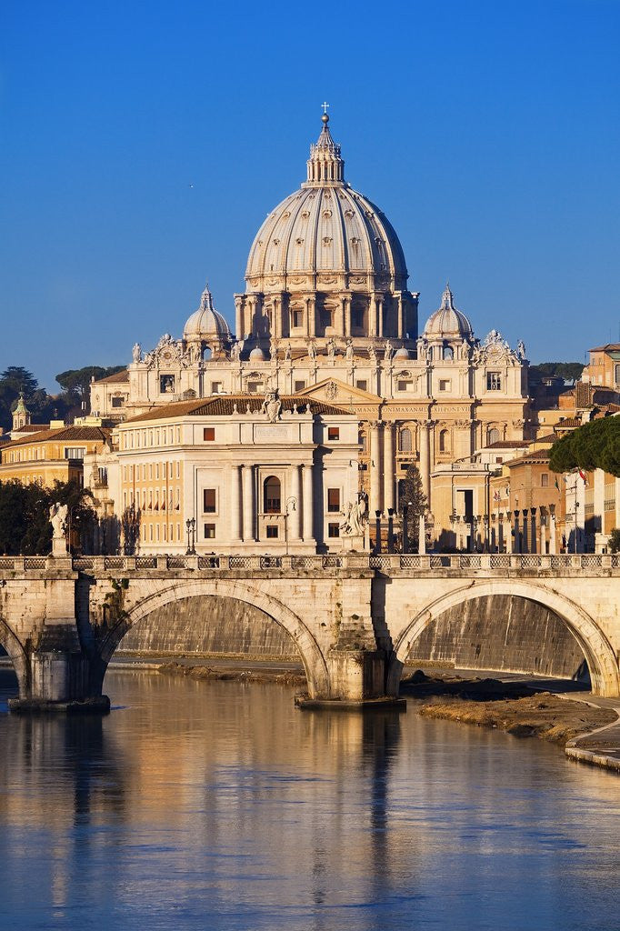 Detail of Sant'Angelo Bridge and St. Peter's Basilica by Corbis