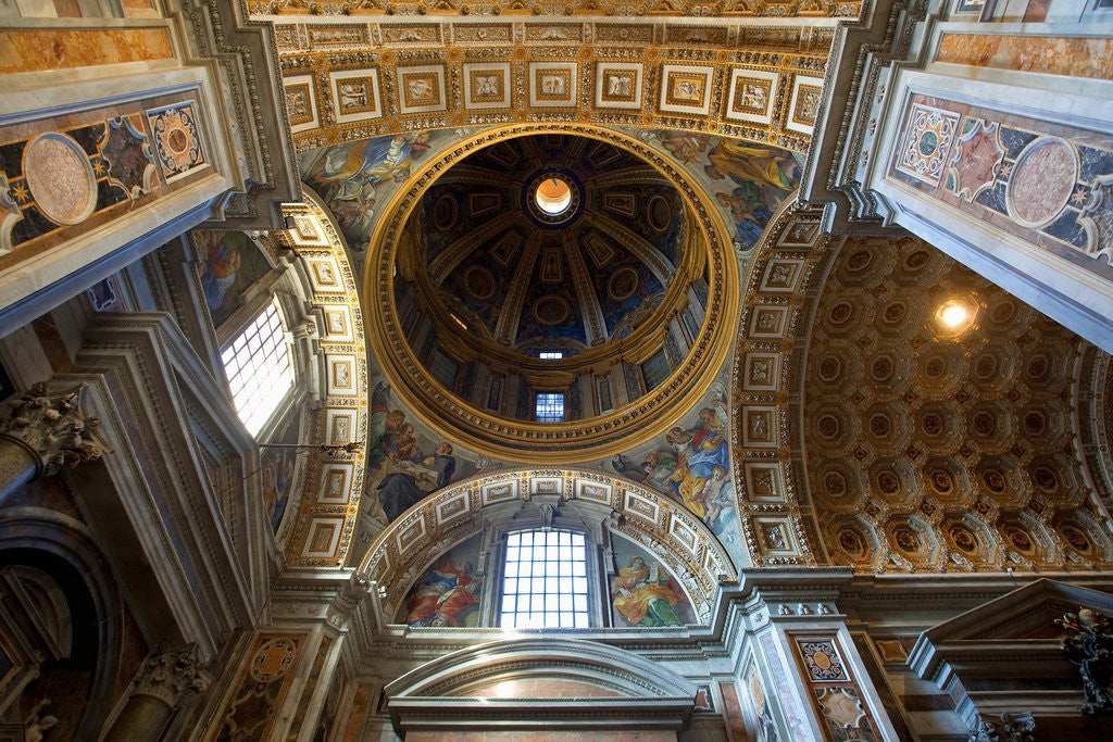 Detail of Ceiling of the dome in St. Peter's Basilica by Corbis
