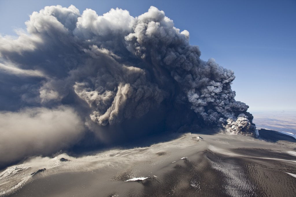 Detail of Eyjafjallajokull volcano erupting in Iceland by Anonymous