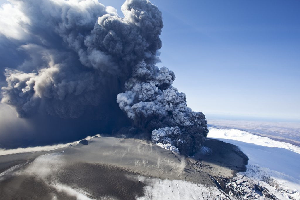 Detail of Eyjafjallajokull volcano erupting in Iceland by Anonymous