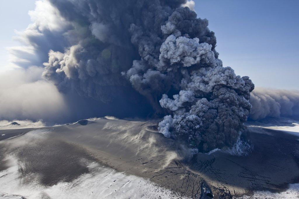Detail of Eyjafjallajokull volcano erupting in Iceland by Anonymous