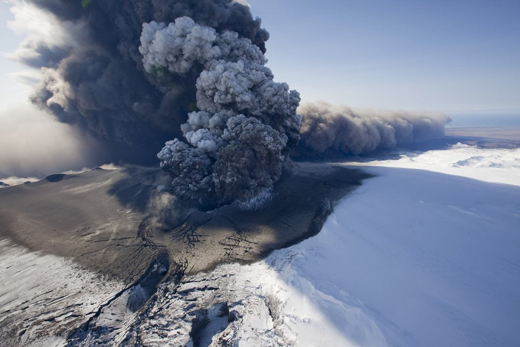 Detail of Eyjafjallajokull volcano erupting in Iceland by Anonymous