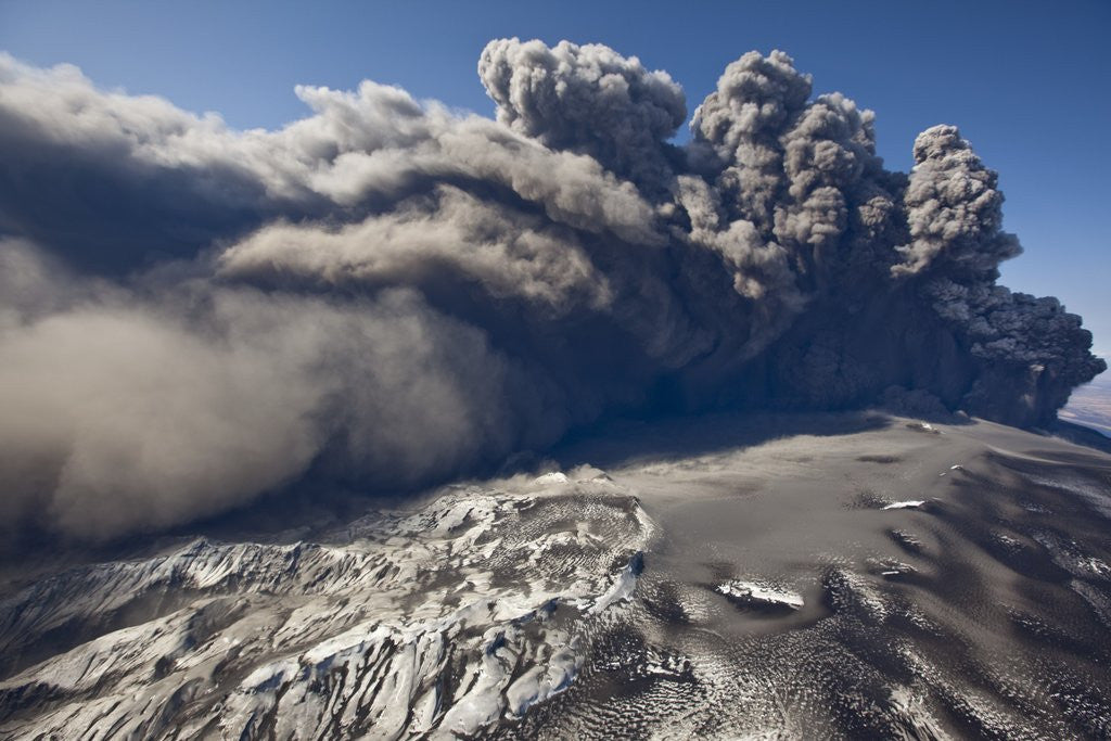Detail of Eyjafjallajokull volcano erupting in Iceland by Anonymous