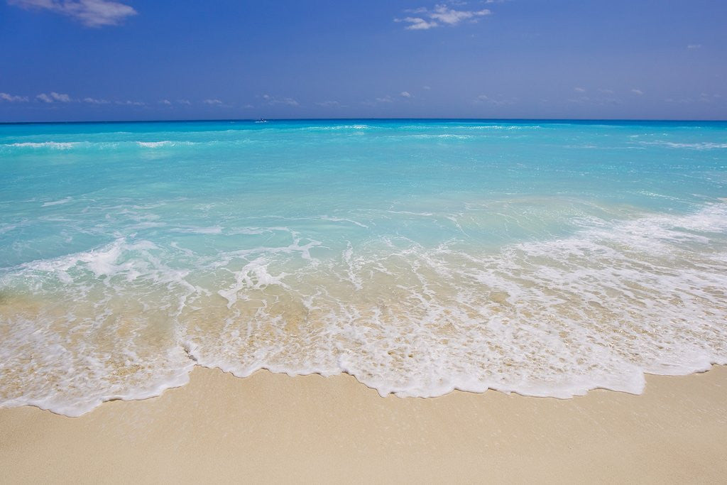 Detail of White sand beach in Cancun by Corbis