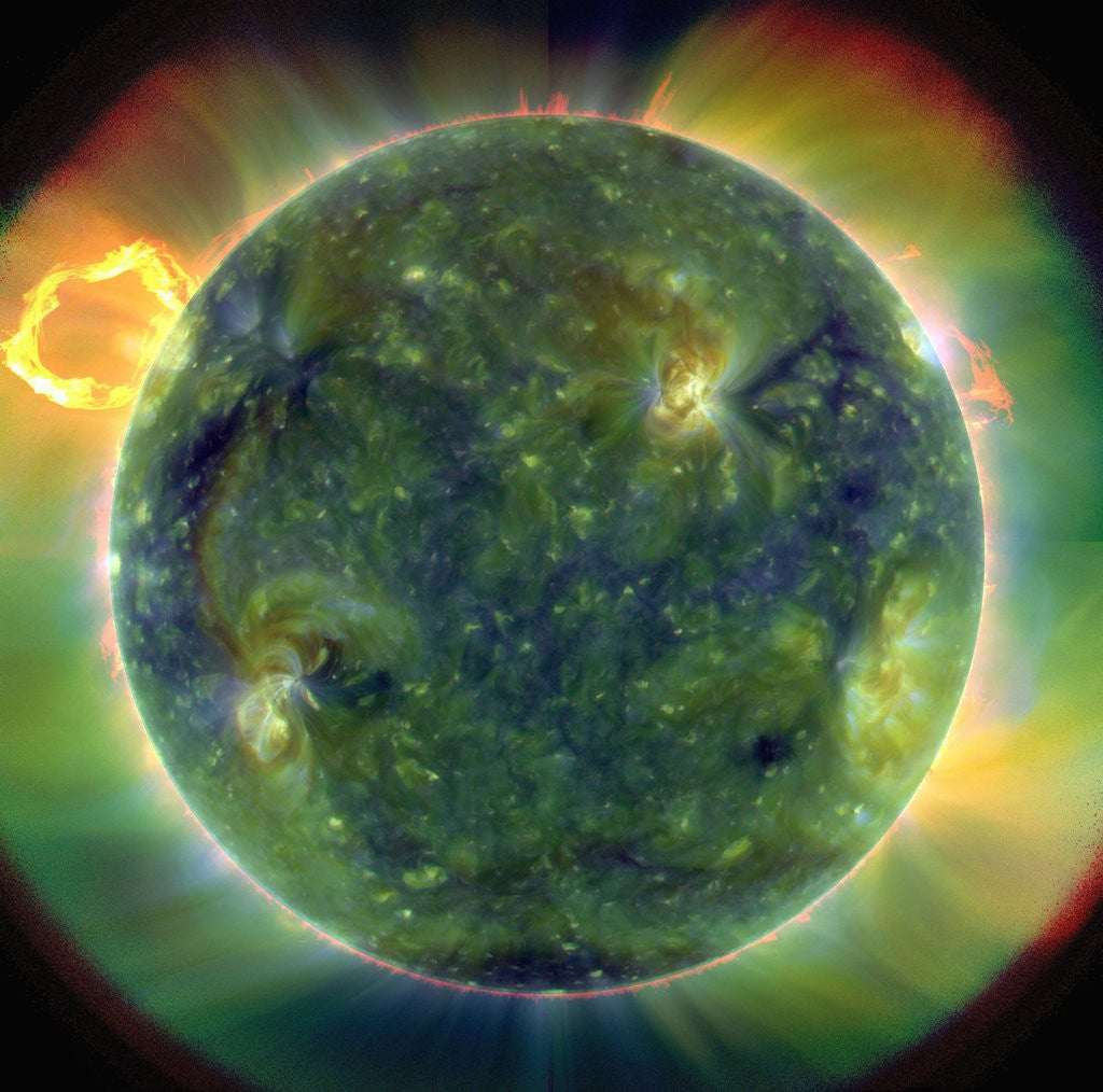 Detail of Ultraviolet image showing temperature ranges of the Sun by Anonymous