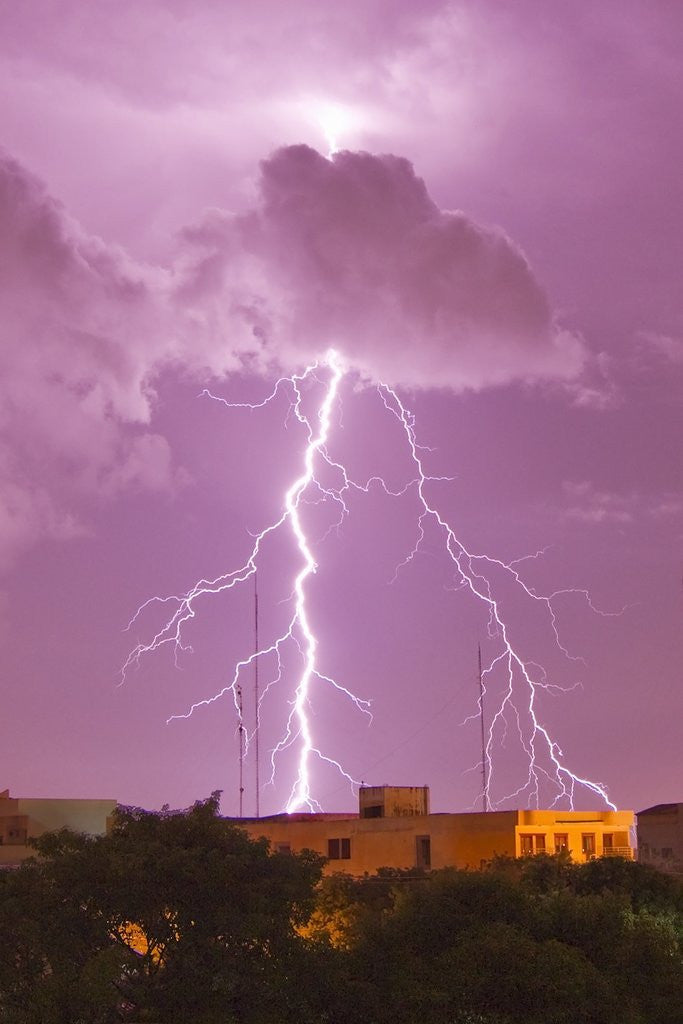 Detail of Lightning storm in Asuncion, Paraguay by Anonymous