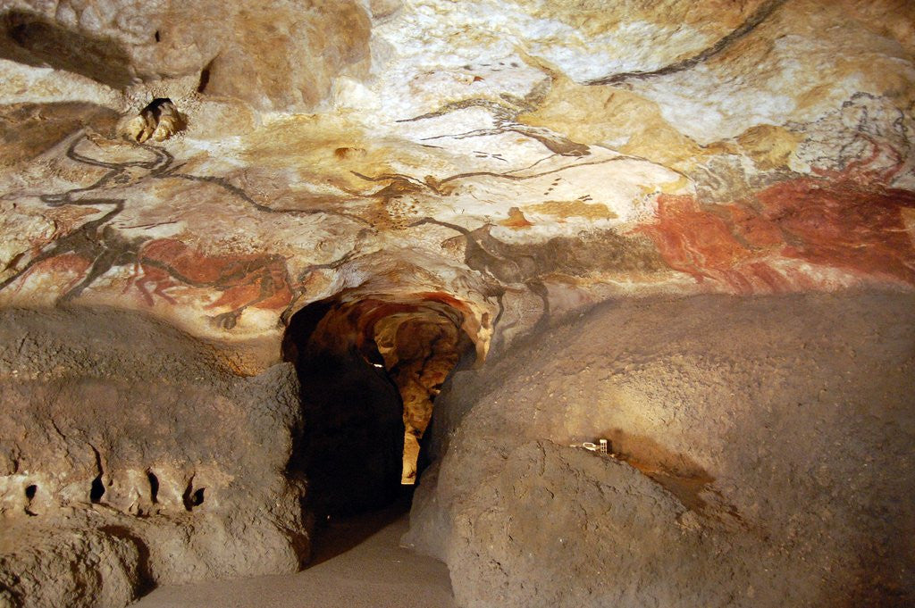 Detail of Great Hall of Bulls at caves of Lascaux by Anonymous