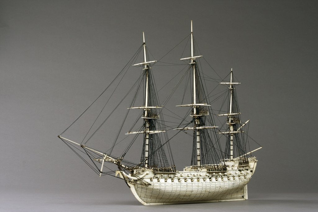 Detail of Napoleonic prisoner of war ship model by Anonymous