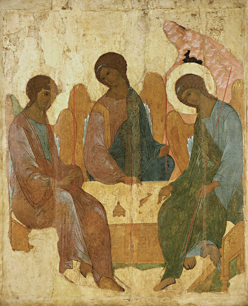Detail of Holy Trinity by Andrei Rublev and others by Anonymous