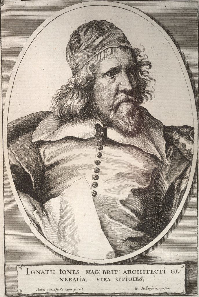 Detail of Portrait of Inigo Jones by Wenceslaus Hollar