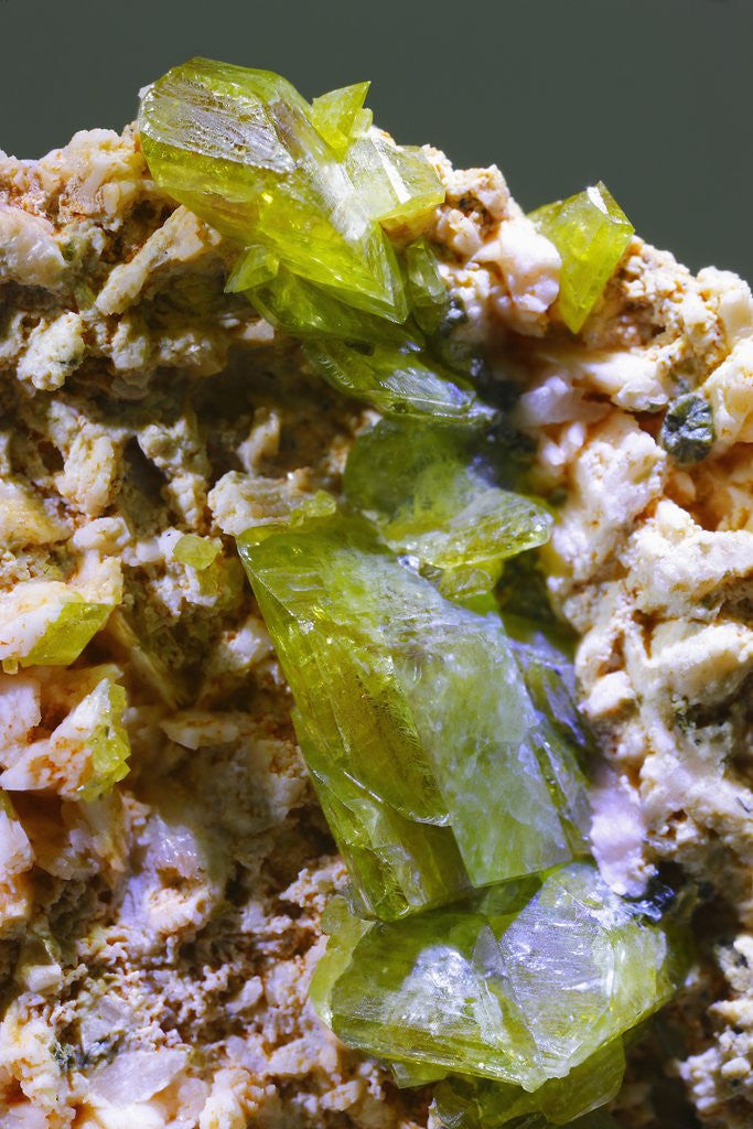 Detail of Green Titanite mineral by Anonymous