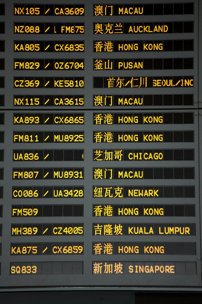 Detail of Arrival and departure board by Anonymous