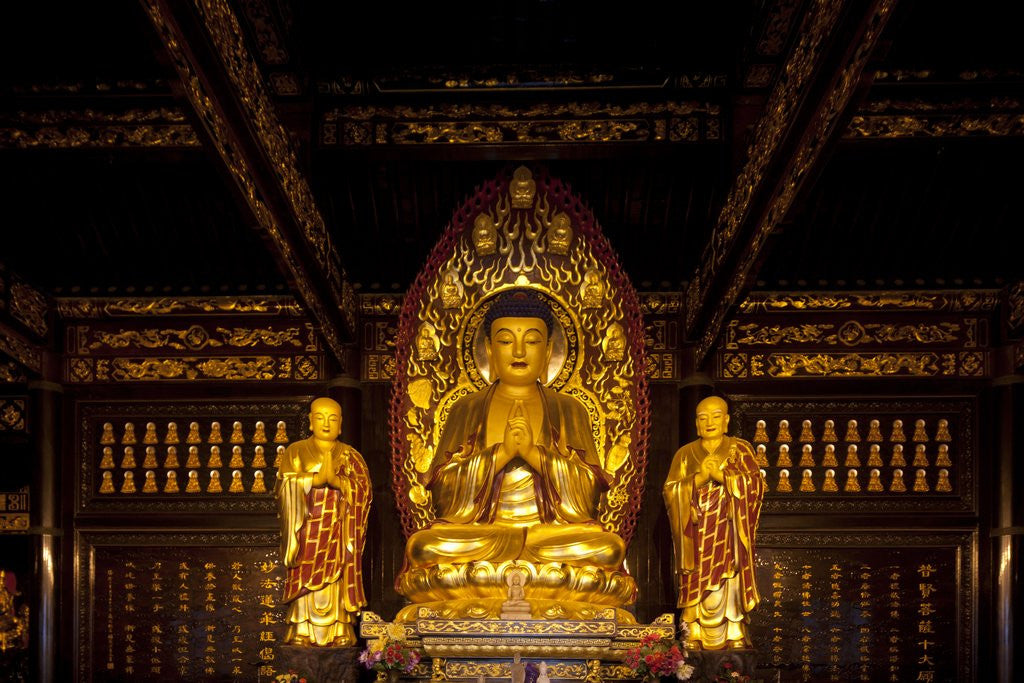 Detail of Buddha statue by Anonymous