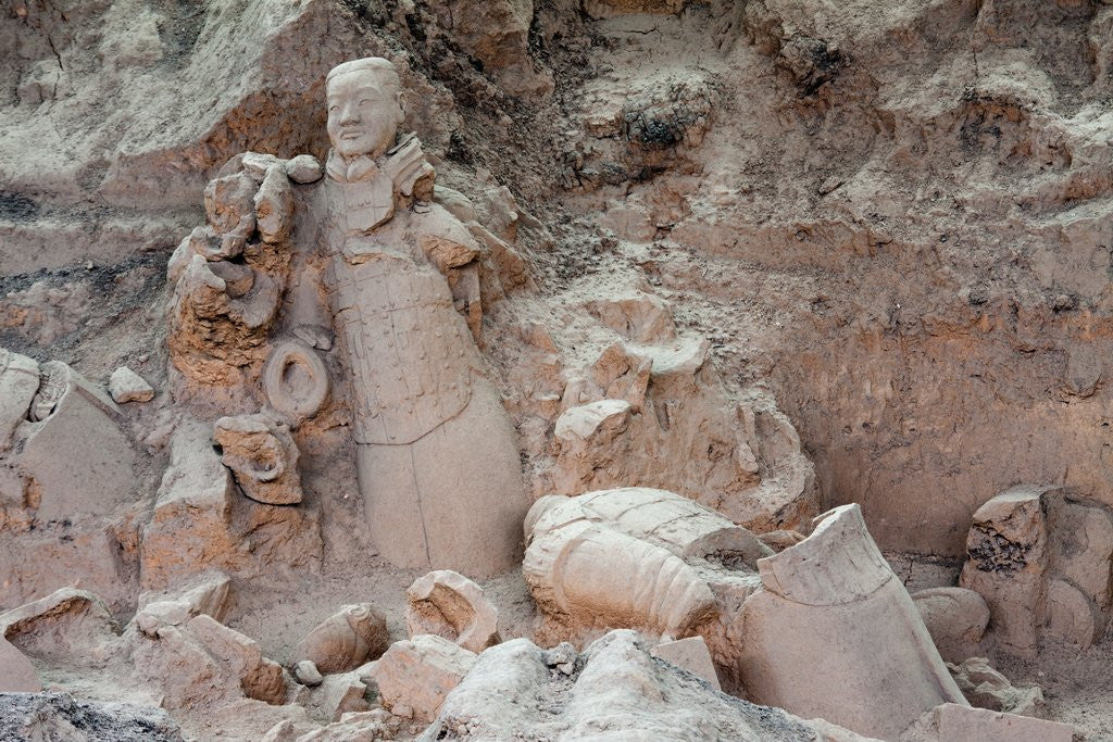 Detail of Broken terracotta soldiers at Qin Shi Huangdi Tomb by Anonymous
