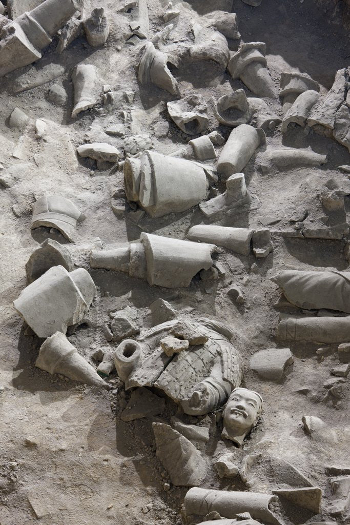 Detail of Remains of terracotta soldiers by Corbis