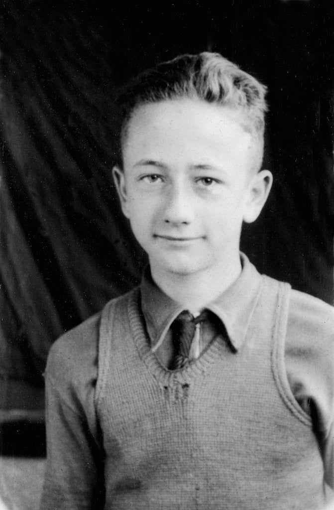 Detail of Ten year old boy in a school portrait by Anonymous