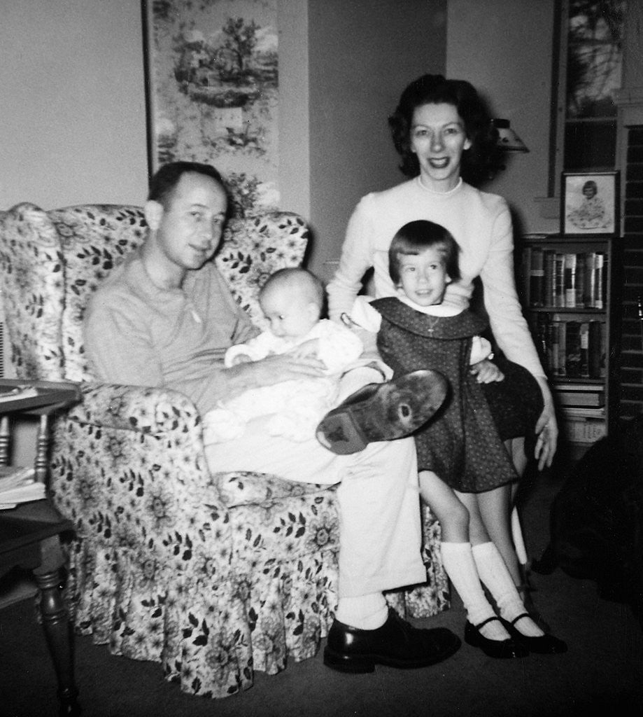 Detail of Family group in their living room, ca. 1958 by Anonymous