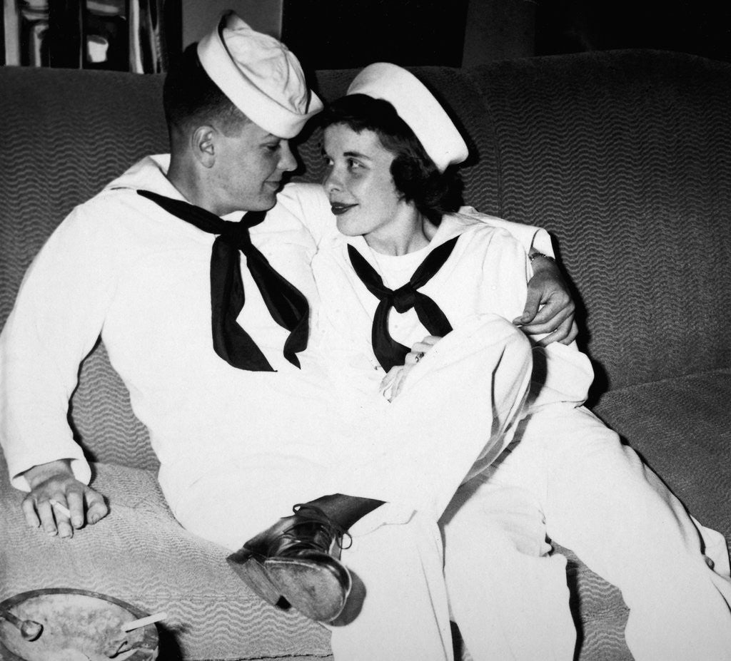 Detail of A sailor poses with his