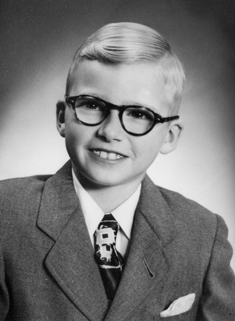 Detail of Eight year old school boy portrait, ca. 1954 by Anonymous