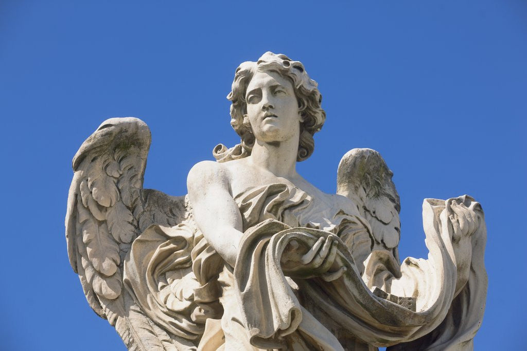 Detail of Angel statue on Sant'Angelo Bridge by Anonymous