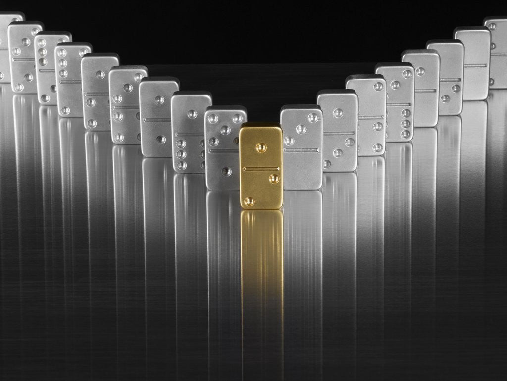 Detail of Gold and silver dominoes by Anonymous