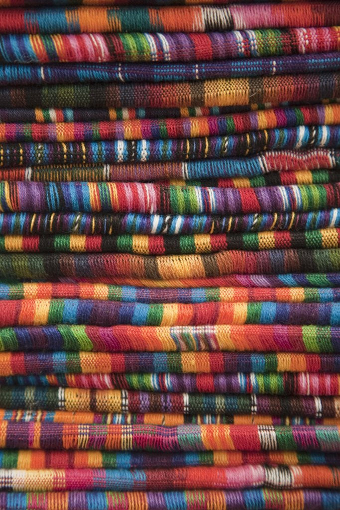 Detail of Textiles for sale in market in San Miguel de Allende by Anonymous