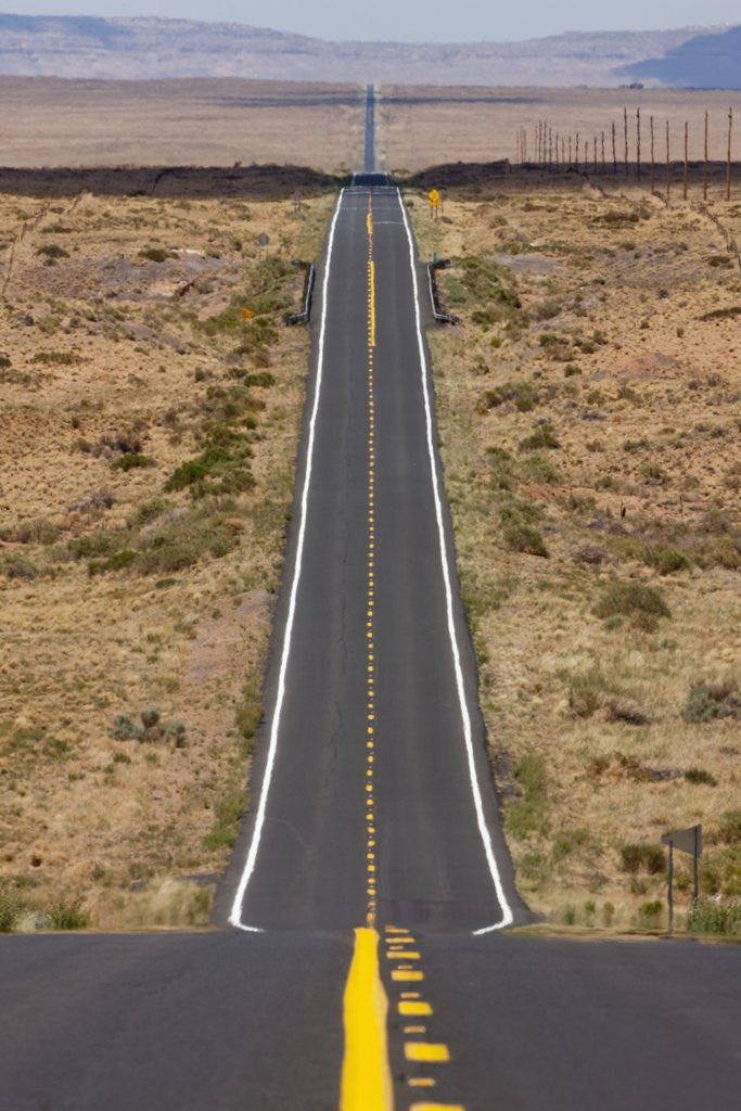 Detail of Highway in Arizona desert by Corbis