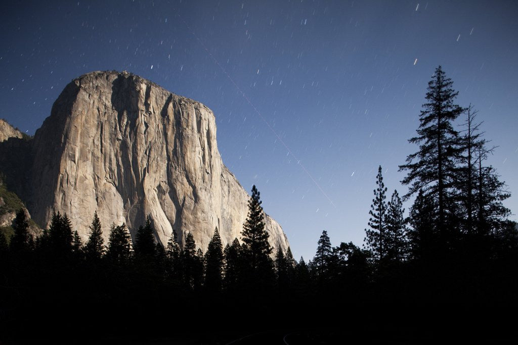 Detail of Night View of El Capitan, illuminated by a full moon by Anonymous
