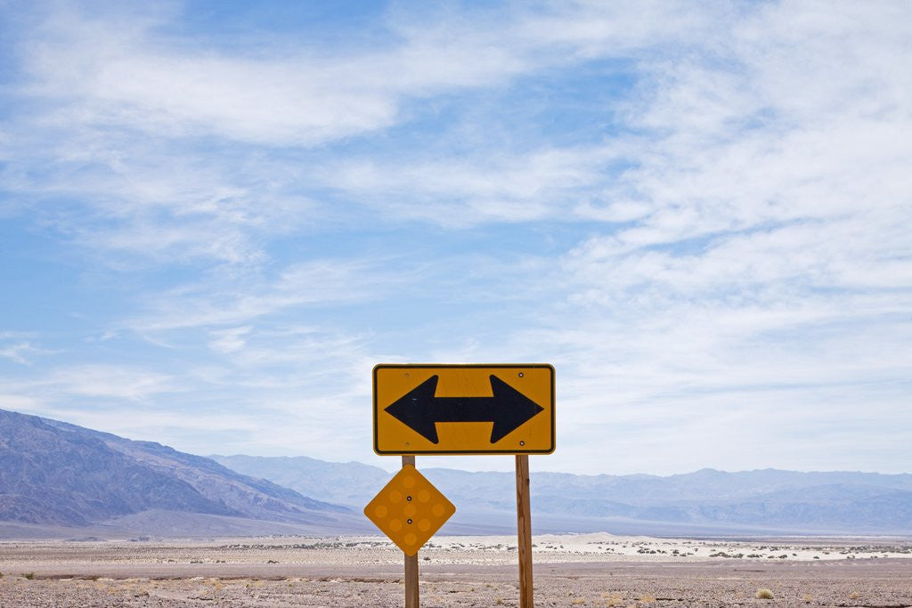 Detail of Road warning sign in Death Valley National Park by Anonymous